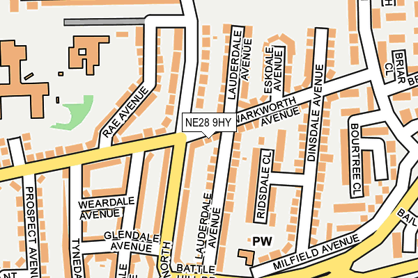 NE28 9HY map - OS OpenMap – Local (Ordnance Survey)