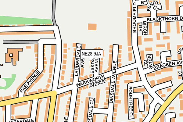 NE28 9JA map - OS OpenMap – Local (Ordnance Survey)