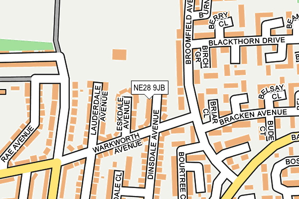 NE28 9JB map - OS OpenMap – Local (Ordnance Survey)