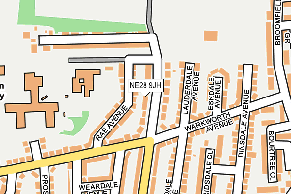 NE28 9JH map - OS OpenMap – Local (Ordnance Survey)