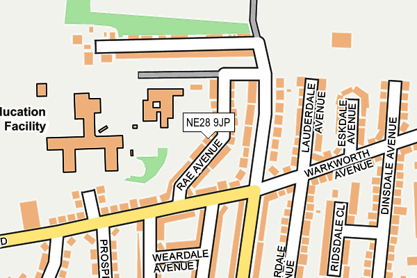 NE28 9JP map - OS OpenMap – Local (Ordnance Survey)