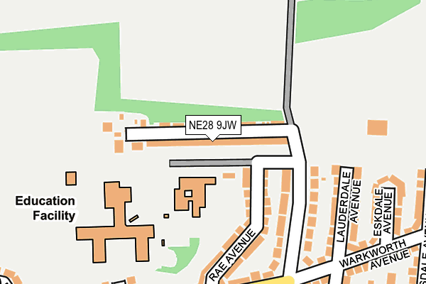 NE28 9JW map - OS OpenMap – Local (Ordnance Survey)