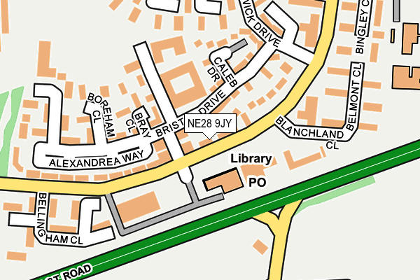 NE28 9JY map - OS OpenMap – Local (Ordnance Survey)
