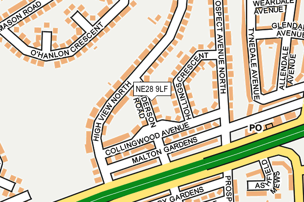 NE28 9LF map - OS OpenMap – Local (Ordnance Survey)