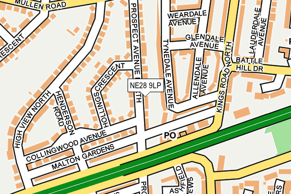 NE28 9LP map - OS OpenMap – Local (Ordnance Survey)