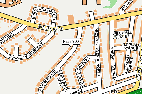 NE28 9LQ map - OS OpenMap – Local (Ordnance Survey)