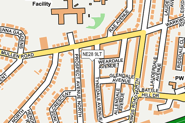 NE28 9LT map - OS OpenMap – Local (Ordnance Survey)