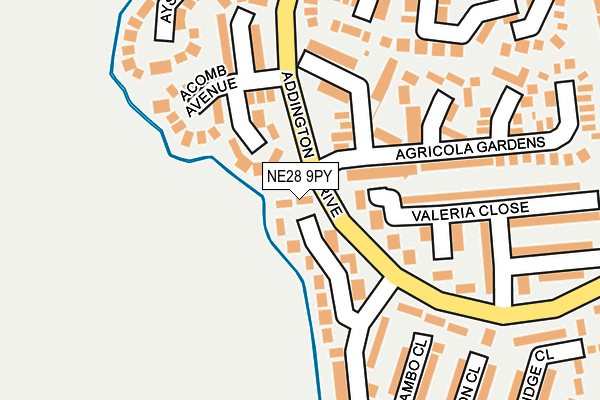 NE28 9PY map - OS OpenMap – Local (Ordnance Survey)
