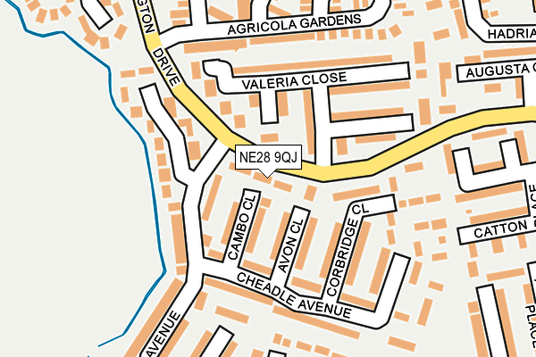 NE28 9QJ map - OS OpenMap – Local (Ordnance Survey)