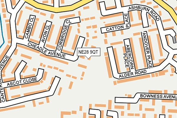 NE28 9QT map - OS OpenMap – Local (Ordnance Survey)