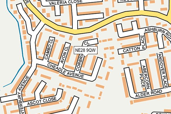 NE28 9QW map - OS OpenMap – Local (Ordnance Survey)