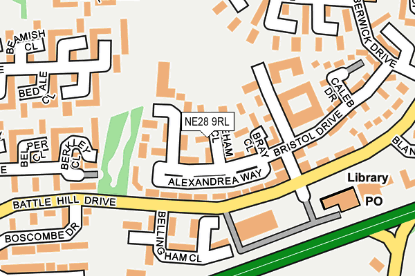 NE28 9RL map - OS OpenMap – Local (Ordnance Survey)