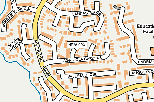 NE28 9RX map - OS OpenMap – Local (Ordnance Survey)