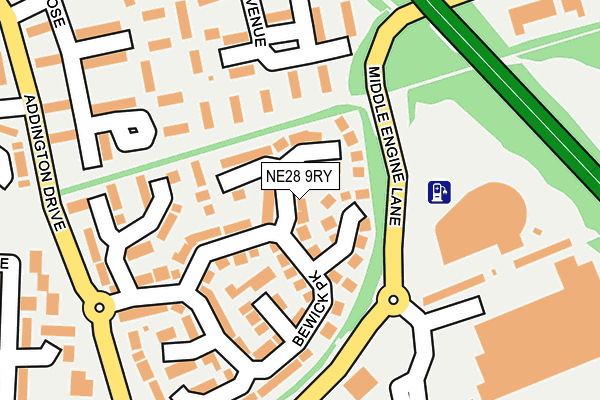 NE28 9RY map - OS OpenMap – Local (Ordnance Survey)