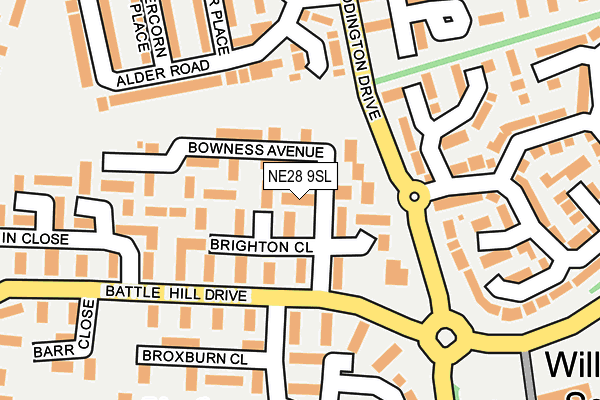 NE28 9SL map - OS OpenMap – Local (Ordnance Survey)