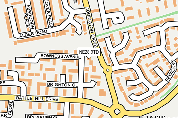 NE28 9TD map - OS OpenMap – Local (Ordnance Survey)