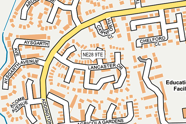 NE28 9TE map - OS OpenMap – Local (Ordnance Survey)