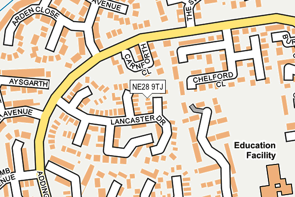 NE28 9TJ map - OS OpenMap – Local (Ordnance Survey)