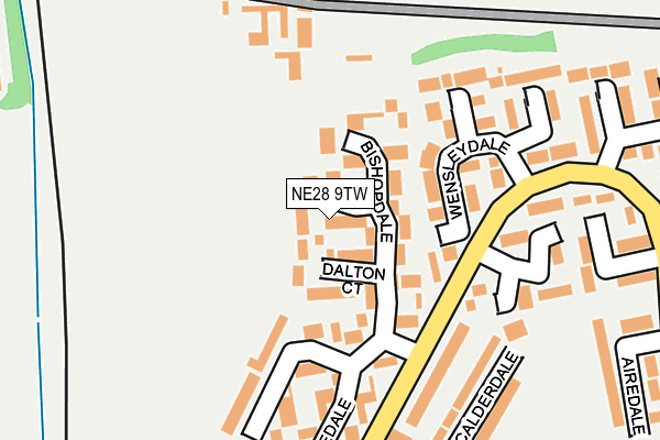 NE28 9TW map - OS OpenMap – Local (Ordnance Survey)