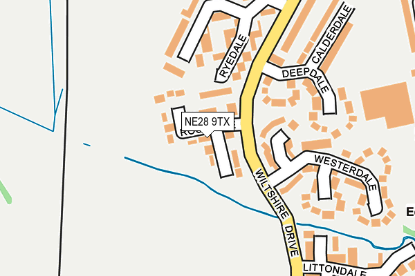 NE28 9TX map - OS OpenMap – Local (Ordnance Survey)