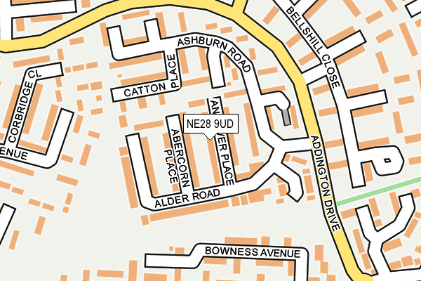 NE28 9UD map - OS OpenMap – Local (Ordnance Survey)