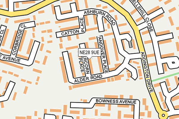 NE28 9UE map - OS OpenMap – Local (Ordnance Survey)