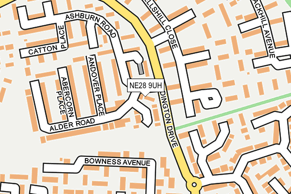 NE28 9UH map - OS OpenMap – Local (Ordnance Survey)