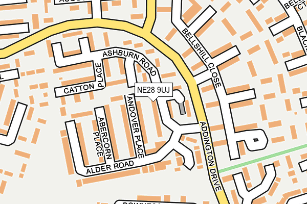 NE28 9UJ map - OS OpenMap – Local (Ordnance Survey)