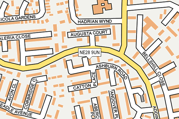 NE28 9UN map - OS OpenMap – Local (Ordnance Survey)