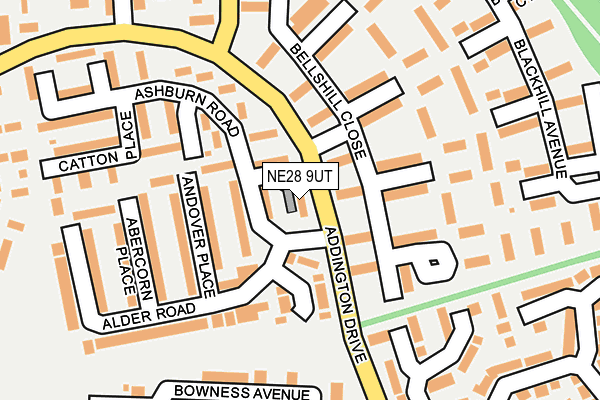 NE28 9UT map - OS OpenMap – Local (Ordnance Survey)