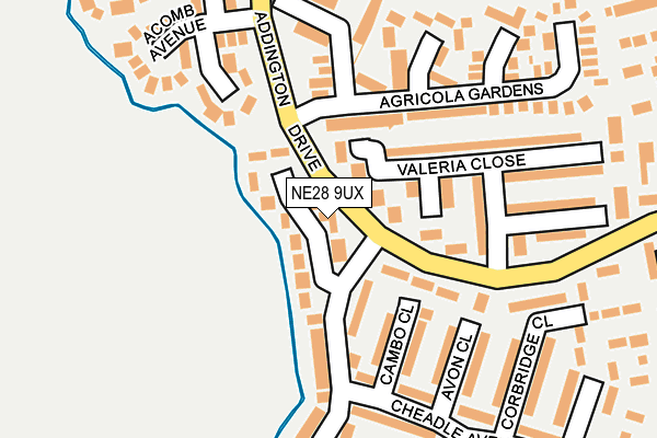 NE28 9UX map - OS OpenMap – Local (Ordnance Survey)