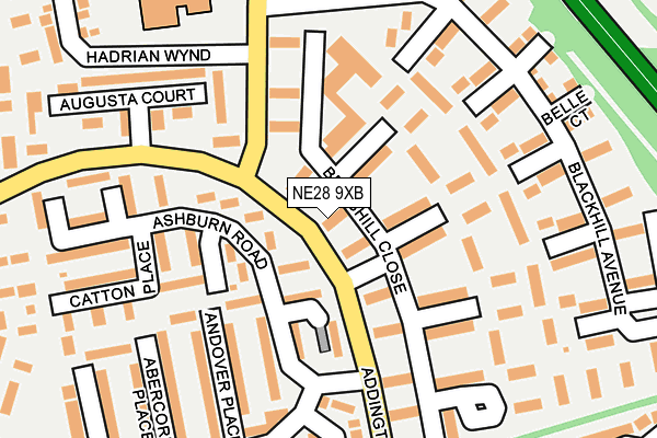 NE28 9XB map - OS OpenMap – Local (Ordnance Survey)