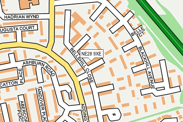 NE28 9XE map - OS OpenMap – Local (Ordnance Survey)