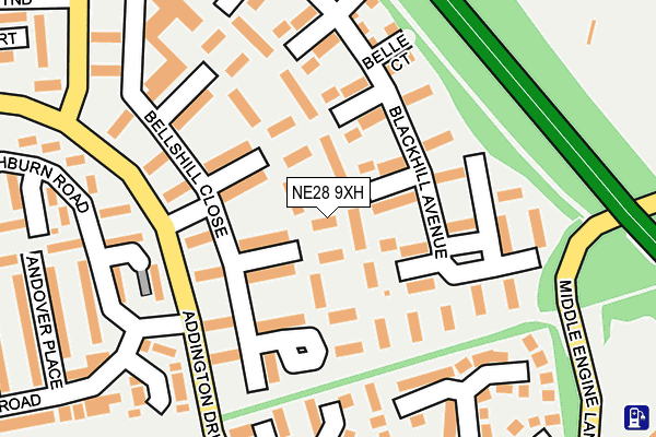 NE28 9XH map - OS OpenMap – Local (Ordnance Survey)