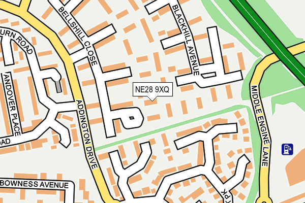 NE28 9XQ map - OS OpenMap – Local (Ordnance Survey)