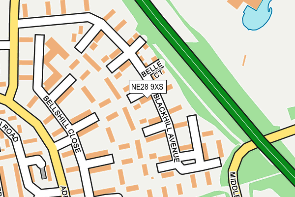 NE28 9XS map - OS OpenMap – Local (Ordnance Survey)
