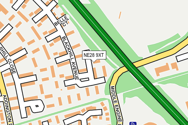 NE28 9XT map - OS OpenMap – Local (Ordnance Survey)