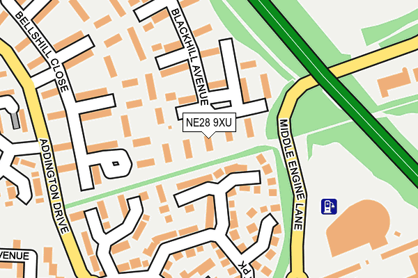 NE28 9XU map - OS OpenMap – Local (Ordnance Survey)