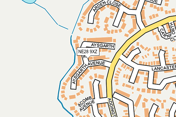 NE28 9XZ map - OS OpenMap – Local (Ordnance Survey)