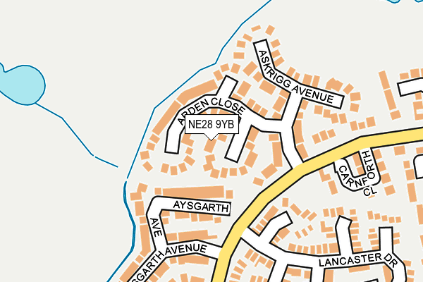 NE28 9YB map - OS OpenMap – Local (Ordnance Survey)