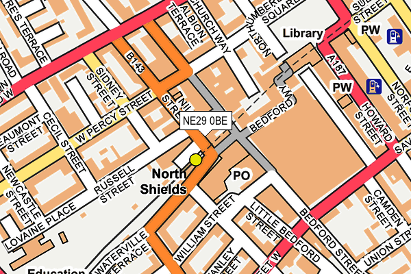 NE29 0BE map - OS OpenMap – Local (Ordnance Survey)