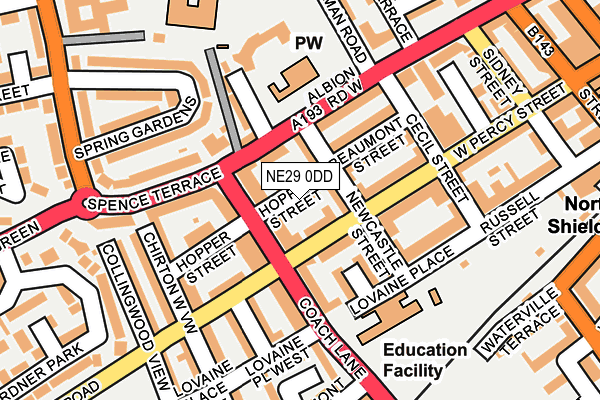 NE29 0DD map - OS OpenMap – Local (Ordnance Survey)