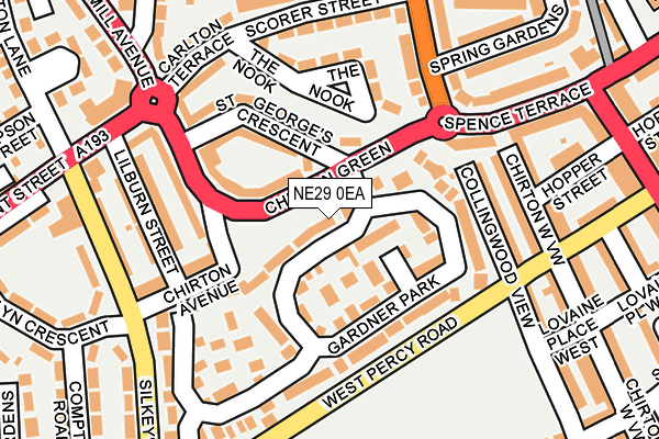 NE29 0EA map - OS OpenMap – Local (Ordnance Survey)