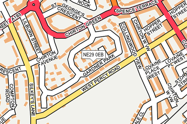 NE29 0EB map - OS OpenMap – Local (Ordnance Survey)