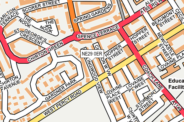 NE29 0ER map - OS OpenMap – Local (Ordnance Survey)