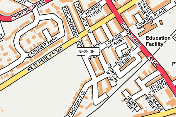 NE29 0ET map - OS OpenMap – Local (Ordnance Survey)