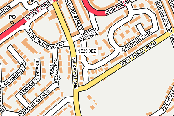 NE29 0EZ map - OS OpenMap – Local (Ordnance Survey)