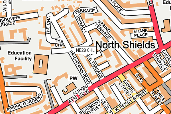 NE29 0HL map - OS OpenMap – Local (Ordnance Survey)