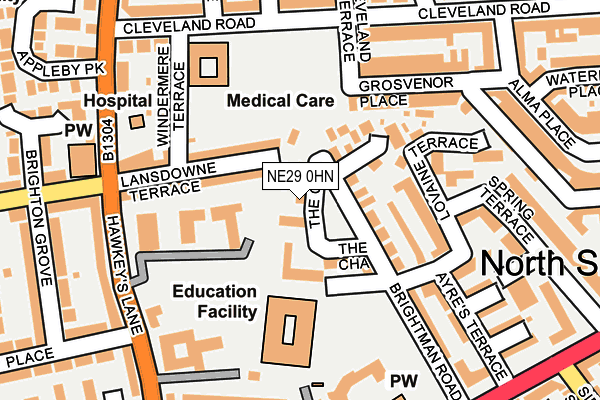 NE29 0HN map - OS OpenMap – Local (Ordnance Survey)