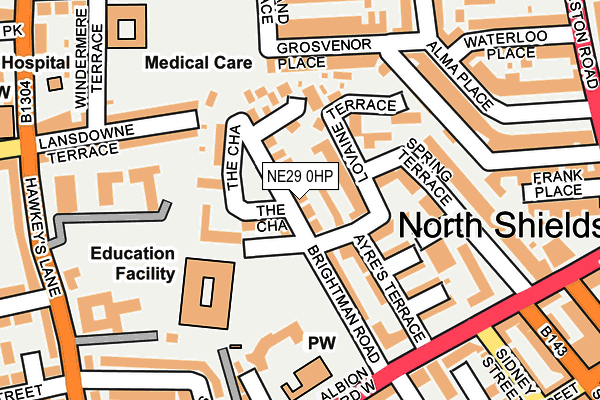 NE29 0HP map - OS OpenMap – Local (Ordnance Survey)